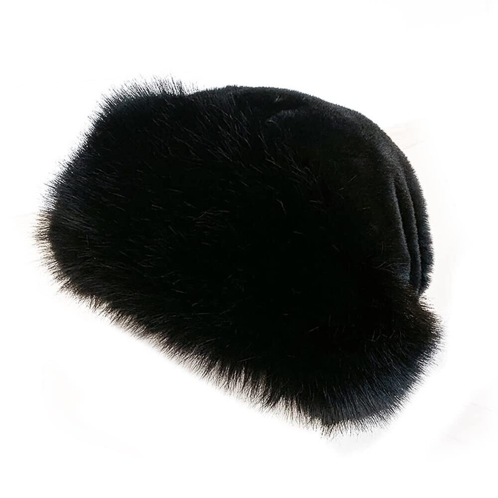 1762 Winter Beanie,Faux Fox Fur Hat Plush Stylish Winter Faux Fur Hat Warm